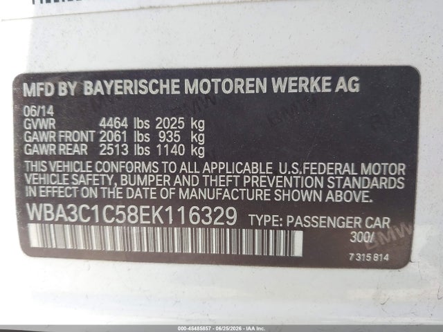 BMW 328I 2014 WBA3C1C58EK116329 Image 9