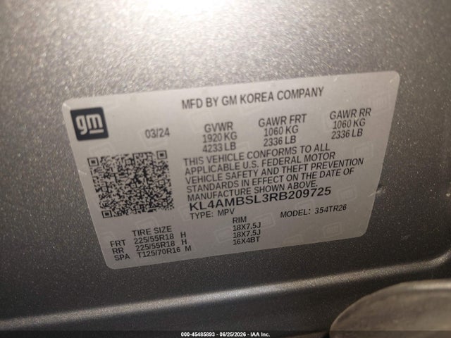 KL4AMBSL3RB209725 Buick Encore Gx Preferred Fwd