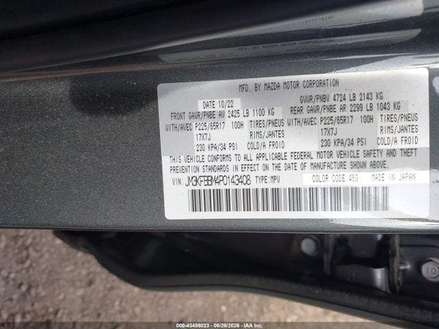 45486023 :رقم المزاد ، JM3KFBBM4P0143408 vin ، 2023 Mazda Cx-5 2.5 S Select مزاد بيع