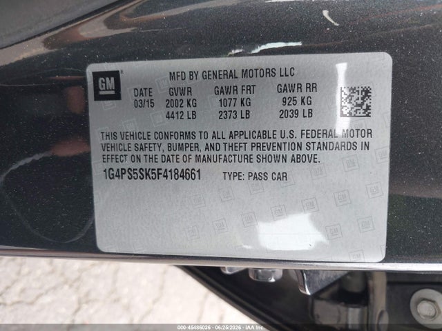 Aukcja sprzedaży 2015 Buick Verano Leather Group, vin: 1G4PS5SK5F4184661, numer aukcji: 45486036