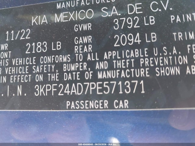 KIA Forte Lxs 2023 3KPF24AD7PE571371 Image 9