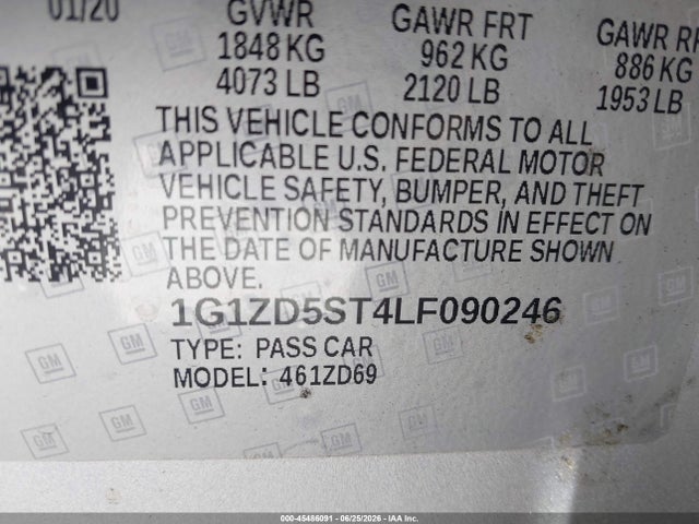 1G1ZD5ST4LF090246 Chevrolet Malibu Fwd Lt