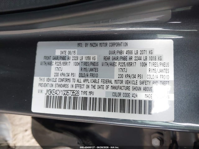 JM3KE4CY1G0673528 Mazda Cx-5 Touring
