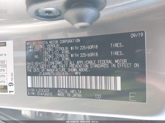JTJGARBZ5L5007476 Lexus NX 300