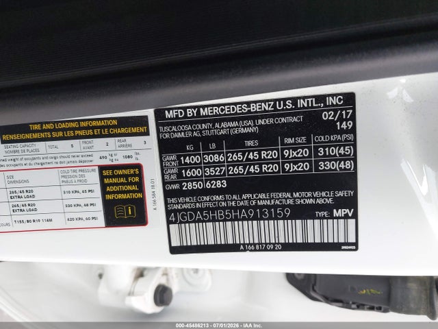 4JGDA5HB5HA913159 Mercedes-Benz Gle 350 4matic