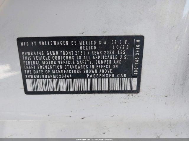 3VWBM7BU6RM020444 Volkswagen Jetta 1.5t Sport