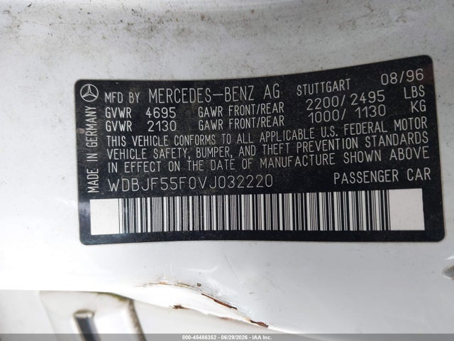 Продаж на аукціоні авто 1997 Mercedes-benz E 320, vin: WDBJF55F0VJ032220, номер лоту: 45486352