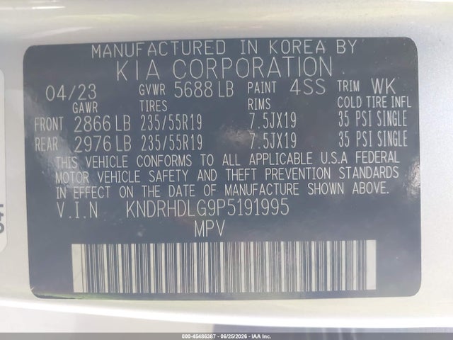 KNDRHDLG9P5191995 KIA Sorento Hybrid Ex