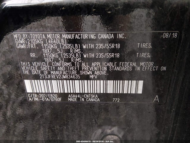 Toyota RAV4 SE 2018 2T3JFREV2JW834635 Image 9