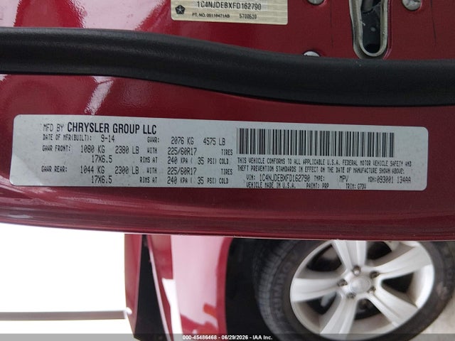 45486468 :رقم المزاد ، 1C4NJDEBXFD162790 vin ، 2015 Jeep Compass Latitude مزاد بيع