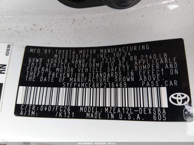 Toyota COROLLA SE 2024 5YFP4MCE6RP216469 Image 9