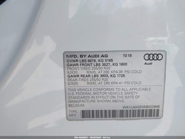 WA1LAAGEXKB022848 Audi E-tron Premium Plus