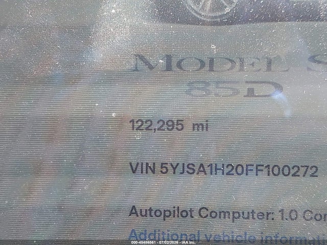5YJSA1H20FF100272 Tesla Model S 70d/85d/p85d