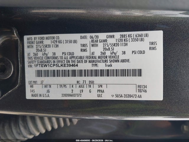 Ford F-150 Xl 2020 1FTEW1CP5LKE39464 Image 9