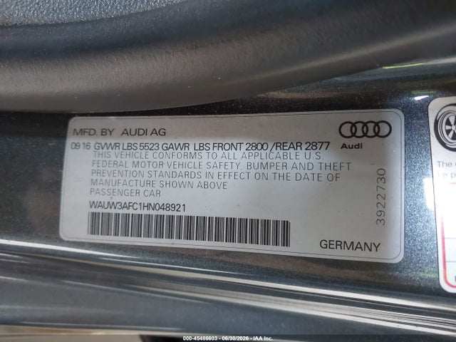 45486603 :رقم المزاد ، WAUW3AFC1HN048921 vin ، 2017 Audi A7 Competition Prestige مزاد بيع