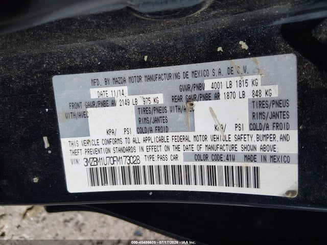 Продажа на аукционе авто 2015 Mazda Mazda3 I Sport, vin: 3MZBM1U70FM173028, номер лота: 45486605