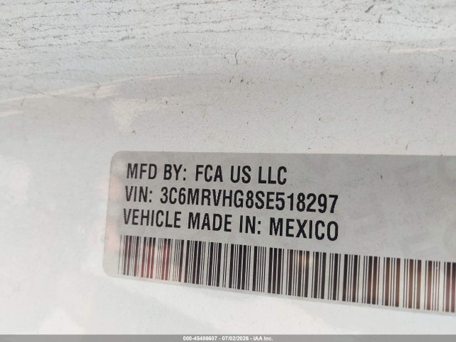 Продаж на аукціоні авто 2025 Ram Promaster 3500 Slt High Roof 159 Wb, vin: 3C6MRVHG8SE518297, номер лоту: 45486607