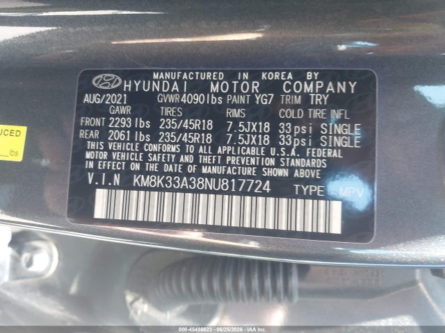 Hyundai Kona N Line 2022 KM8K33A38NU817724 Image 9