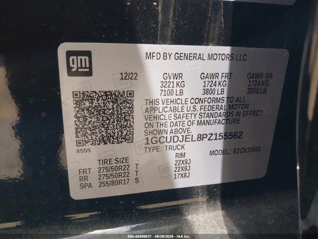 1GCUDJEL8PZ155562 Chevrolet Silverado 1500 4wd Short Bed High Country
