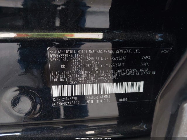 4T3RWRFV1RU153671 Toyota Rav4 Hybrid Xle