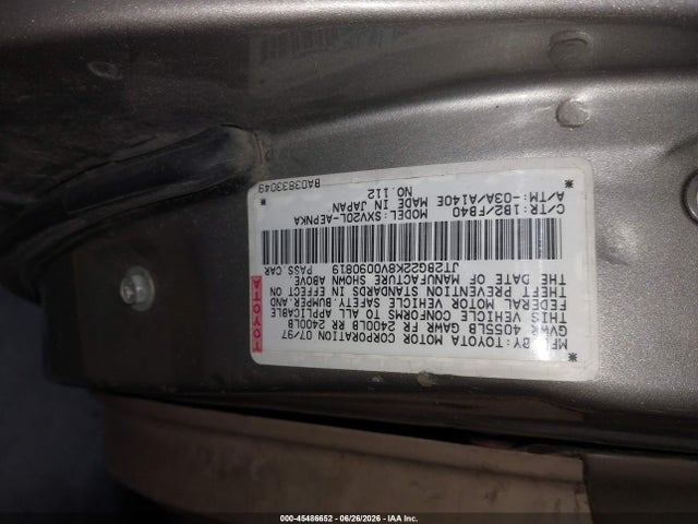 45486652 :رقم المزاد ، JT2BG22K8V0090819 vin ، 1997 Toyota Camry Le مزاد بيع