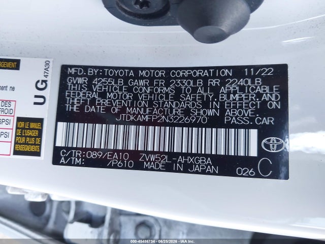 Toyota Prius Prime Xle 2022 JTDKAMFP2N3226970 Image 9