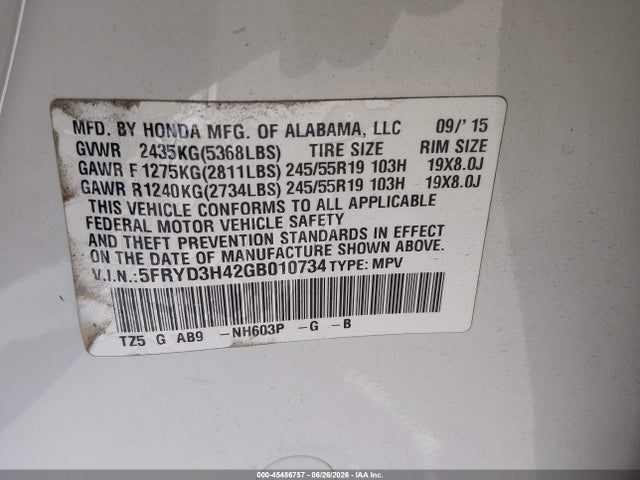 Acura Mdx Technology Acurawatch Plus Packages/technology Package 2016 5FRYD3H42GB010734 Image 9