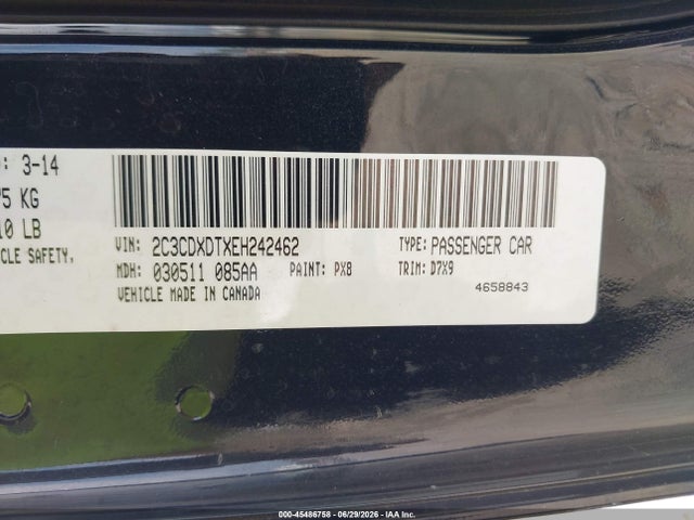 2014 Dodge Charger R/t მანქანა იყიდება აუქციონზე, vin: 2C3CDXDTXEH242462, აუქციონის ნომერი: 45486758