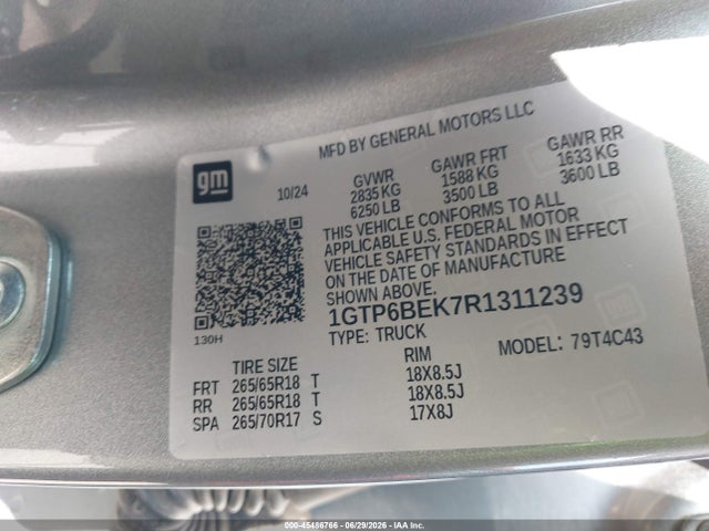 Продажа на аукционе авто 2024 Gmc Canyon 4wd Elevation, vin: 1GTP6BEK7R1311239, номер лота: 45486766