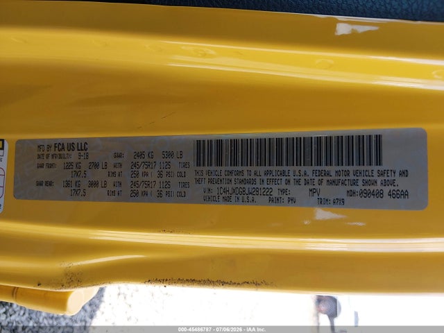 1C4HJXDG8JW281222 Jeep Wrangler Unlimited Sport 4x4