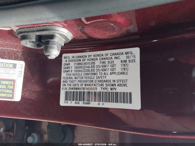 Honda Cr-v Ex-l 2015 2HKRM4H78FH659329 Image 9