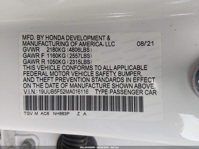 Acura Tlx A-spec Package 2021 19UUB5F52MA016116 Image 9