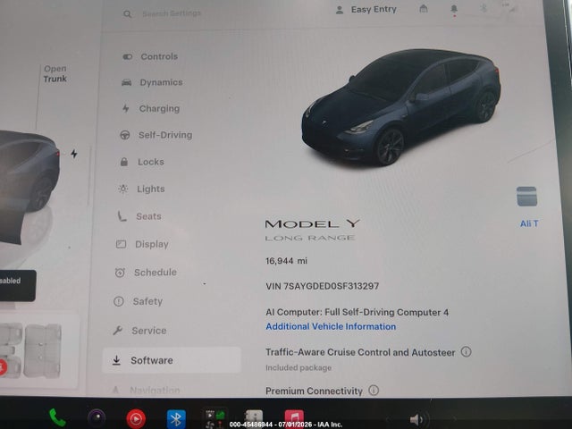 Продажа на аукционе авто 2025 Tesla Model Y Long Range Dual Motor Rear-wheel Drive, vin: 7SAYGDED0SF313297, номер лота: 45486944
