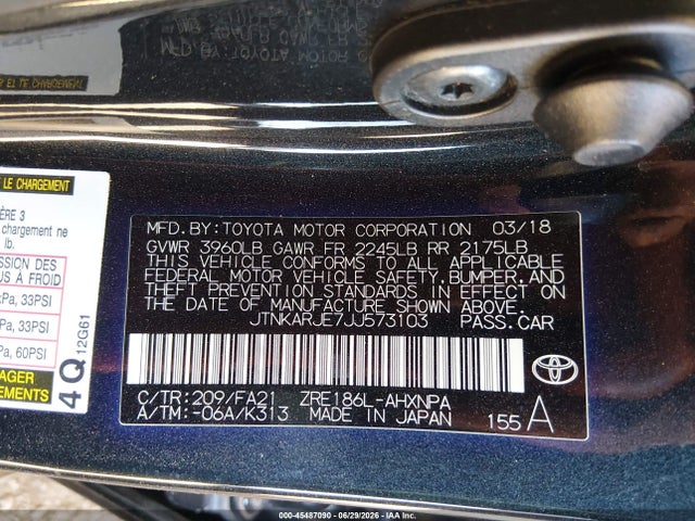 Toyota COROLLA IM 2018 JTNKARJE7JJ573103 Image 9