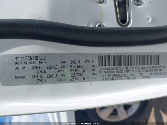 Aukcja sprzedaży 2017 Jeep Patriot Latitude, vin: 1C4NJPFB8HD160281, numer aukcji: 45487134