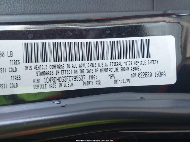 1C4RDHDG3FC795537 Dodge DURANGO LIMITED