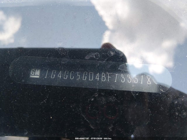 45487197 :رقم المزاد ، 1G4GC5GD4BF133318 vin ، 2011 Buick Lacrosse Cxl مزاد بيع