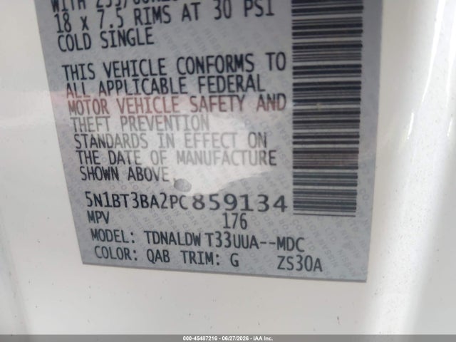 5N1BT3BA2PC859134 Nissan Rogue Sv Fwd