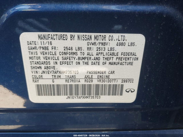 JN1EV7APXHM735703 Infiniti Q50 3.0t Sport