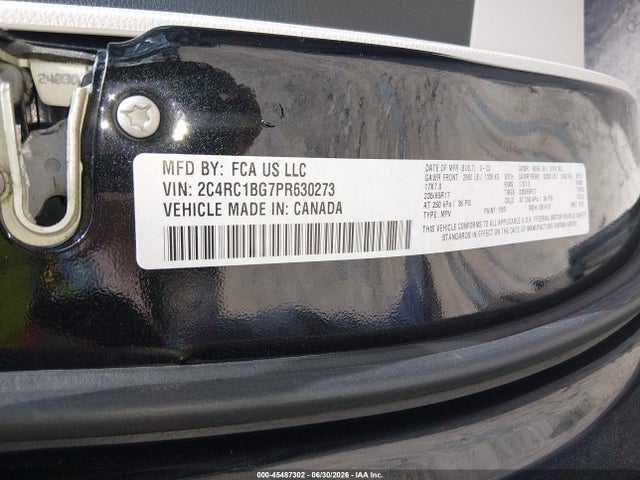Продажа на аукционе авто 2023 Chrysler Pacifica Touring L, vin: 2C4RC1BG7PR630273, номер лота: 45487302