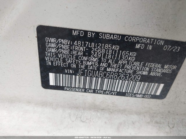 Subaru Impreza Base 5-door 2024 JF1GUABC6R8263209 Image 9