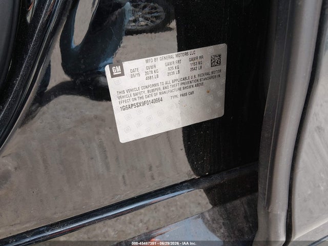 Продаж на аукціоні авто 2015 Cadillac Cts Standard, vin: 1G6AP5SX9F0140664, номер лоту: 45487351