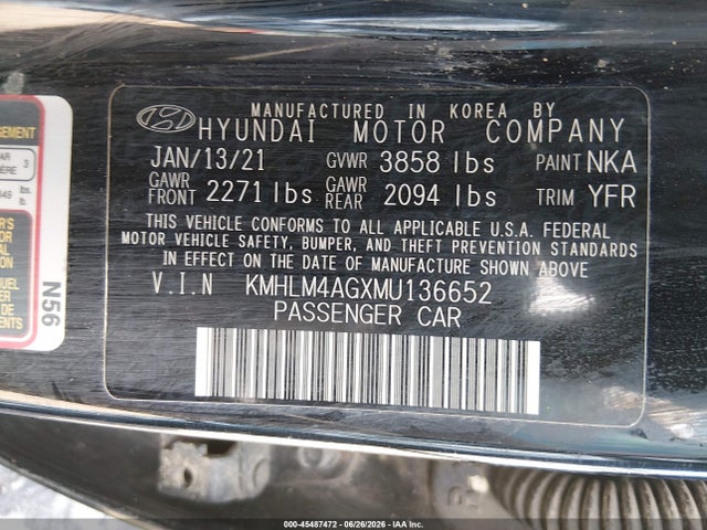 Hyundai ELANTRA SEL 2021 KMHLM4AGXMU136652 Image 9
