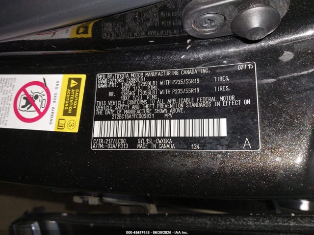 2015 Lexus Rx 450h მანქანა იყიდება აუქციონზე, vin: 2T2BC1BA1FC009831, აუქციონის ნომერი: 45487688
