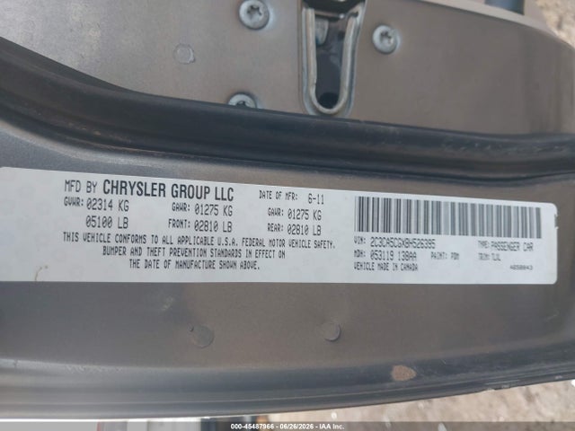 45487966 :رقم المزاد ، 2C3CA5CGXBH526395 vin ، 2011 Chrysler 300 Limited مزاد بيع