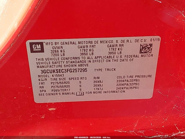 Chevrolet Silverado 1500 Ltz 2015 3GCUKSEC3FG257295 Image 9
