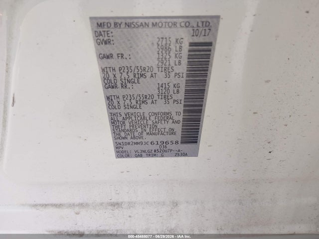 Nissan Pathfinder Sl 2018 5N1DR2MM9JC619658 Image 9