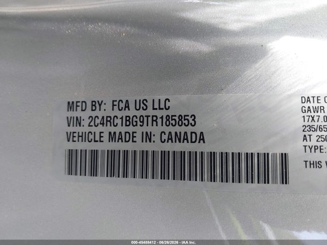 Продаж на аукціоні авто 2026 Chrysler Pacifica Select, vin: 2C4RC1BG9TR185853, номер лоту: 45488412