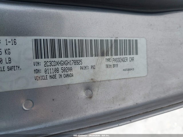 Продаж на аукціоні авто 2016 Dodge Charger Sxt, vin: 2C3CDXHGXGH178925, номер лоту: 45488421