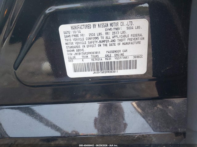 Auction sale of the 2015 Infiniti Q50 Sport, vin: JN1BV7AR2FM393911, lot number: 45488442